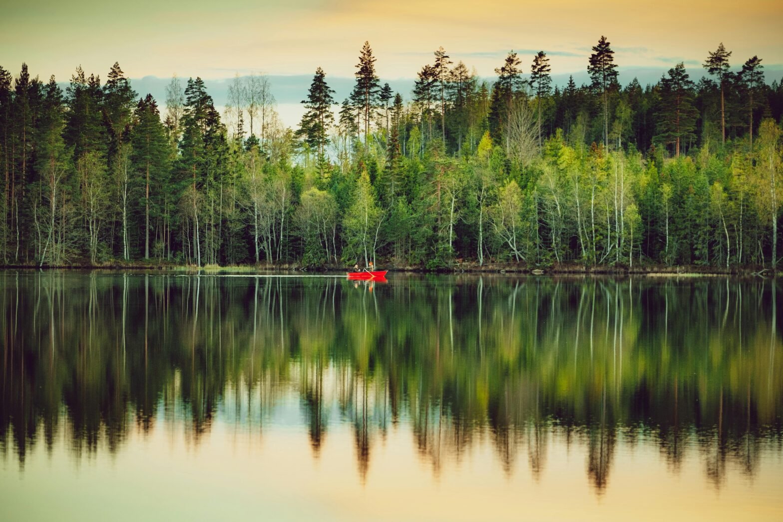 kayaking on a lake