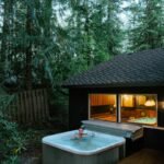 hot tub in forest